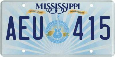 MS license plate AEU415