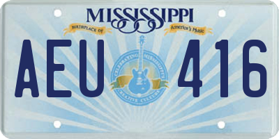MS license plate AEU416