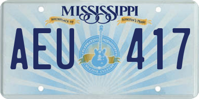 MS license plate AEU417