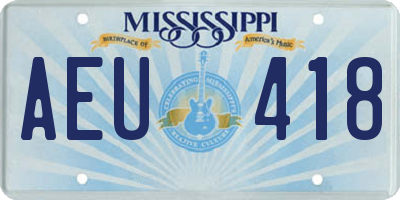 MS license plate AEU418