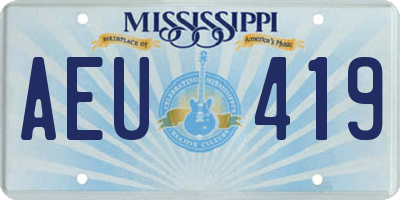 MS license plate AEU419