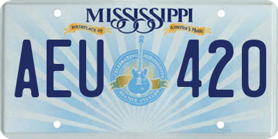 MS license plate AEU420