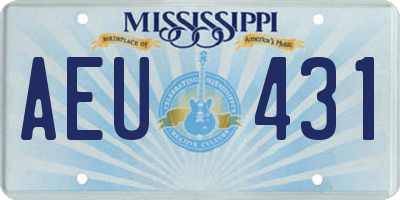 MS license plate AEU431