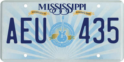 MS license plate AEU435
