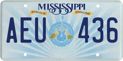MS license plate AEU436
