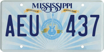 MS license plate AEU437