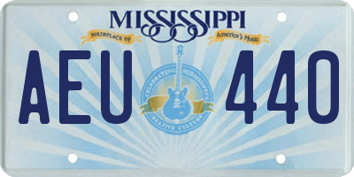 MS license plate AEU440