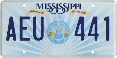 MS license plate AEU441