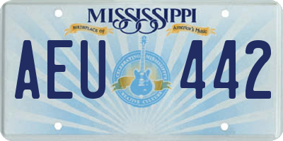MS license plate AEU442