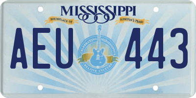 MS license plate AEU443