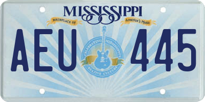 MS license plate AEU445