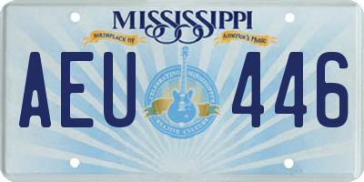 MS license plate AEU446
