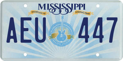 MS license plate AEU447