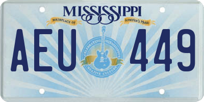 MS license plate AEU449