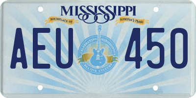 MS license plate AEU450