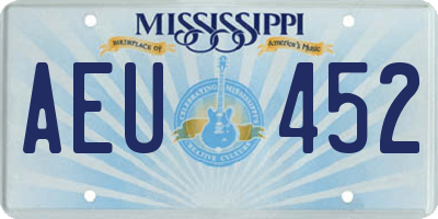 MS license plate AEU452