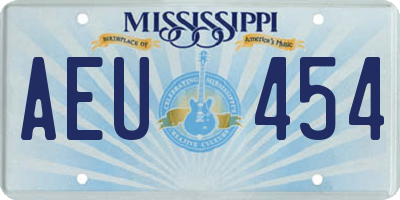 MS license plate AEU454