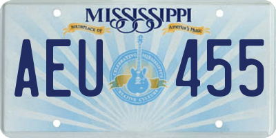 MS license plate AEU455