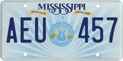 MS license plate AEU457