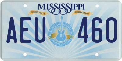 MS license plate AEU460