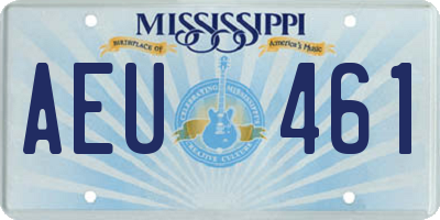 MS license plate AEU461