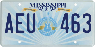 MS license plate AEU463