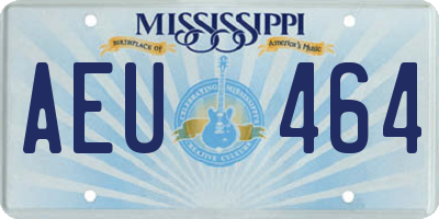 MS license plate AEU464
