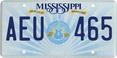 MS license plate AEU465