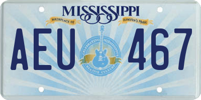 MS license plate AEU467
