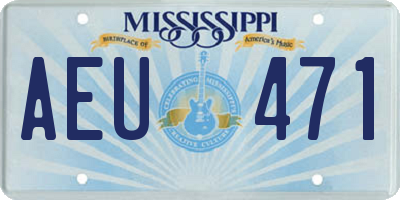 MS license plate AEU471