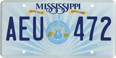 MS license plate AEU472