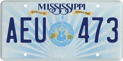 MS license plate AEU473