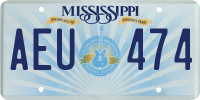 MS license plate AEU474