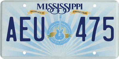 MS license plate AEU475