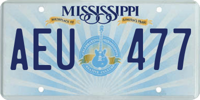 MS license plate AEU477