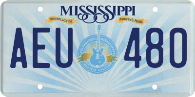 MS license plate AEU480