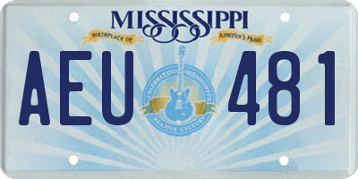 MS license plate AEU481