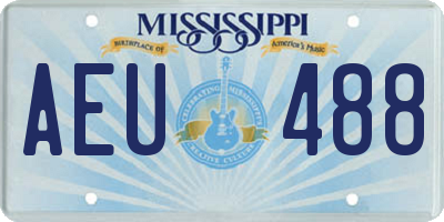 MS license plate AEU488