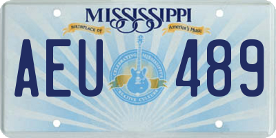 MS license plate AEU489