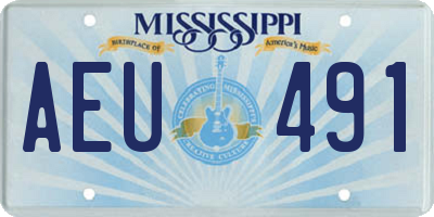 MS license plate AEU491