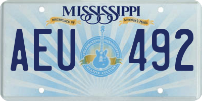 MS license plate AEU492