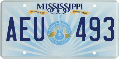 MS license plate AEU493