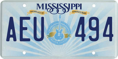 MS license plate AEU494