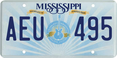 MS license plate AEU495