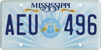 MS license plate AEU496