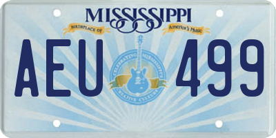 MS license plate AEU499