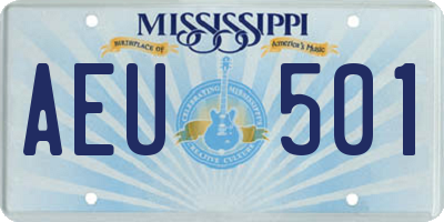 MS license plate AEU501