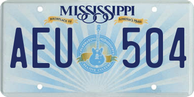 MS license plate AEU504