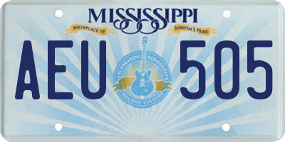 MS license plate AEU505