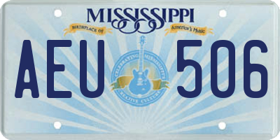 MS license plate AEU506